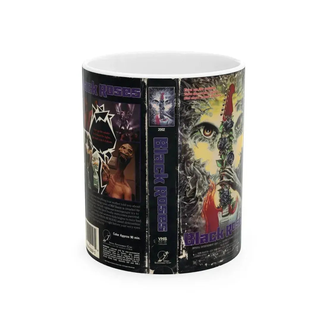 BLACK ROSES (VHS COVER) - White Coffee Mug 11oz - Go Mug Yourself