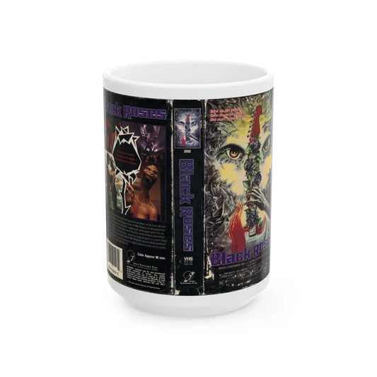 BLACK ROSES (VHS COVER) - White Coffee Mug-15oz-Go Mug Yourself