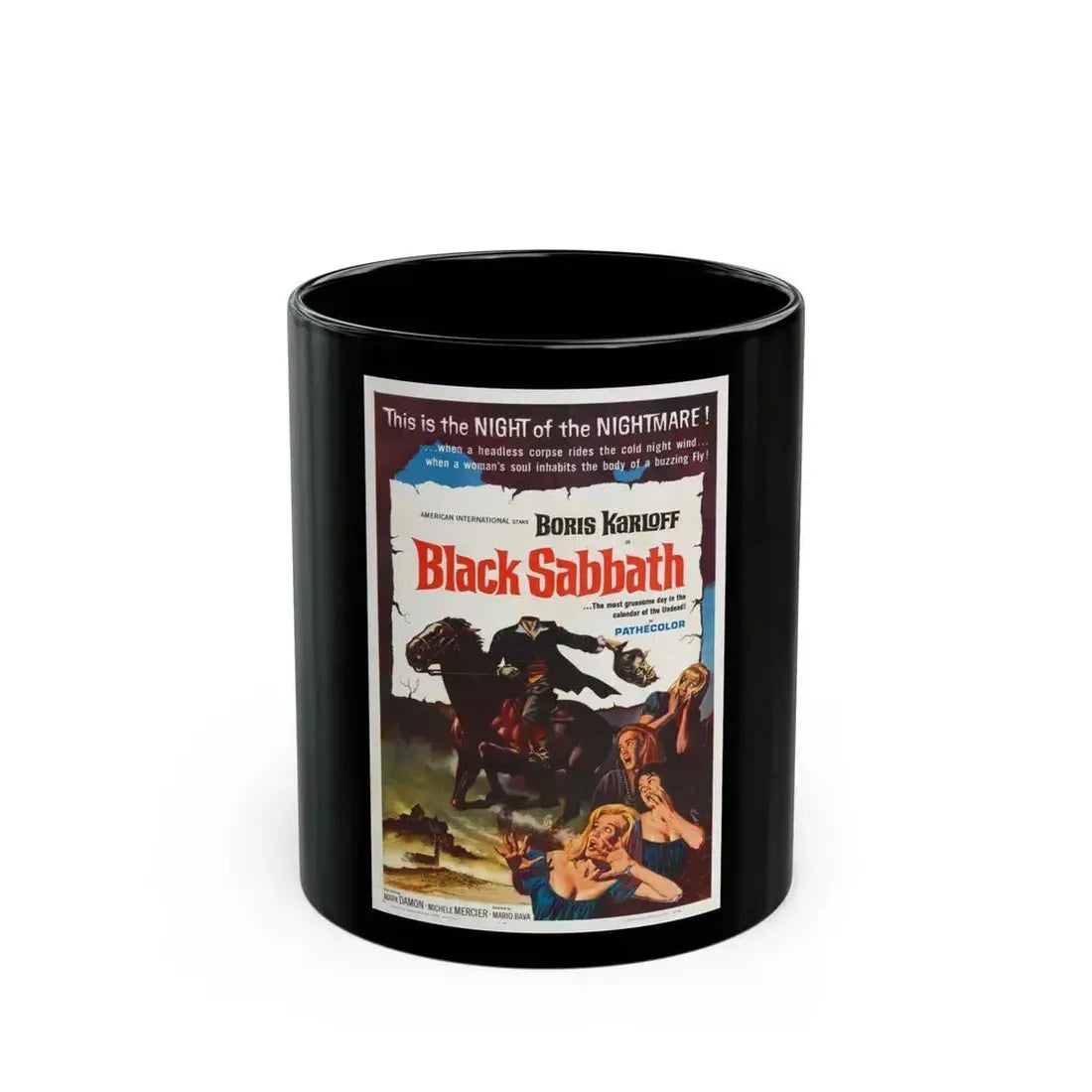 BLACK SABBATH 1963 Movie Poster - Black Coffee Mug 11oz - Go Mug Yourself