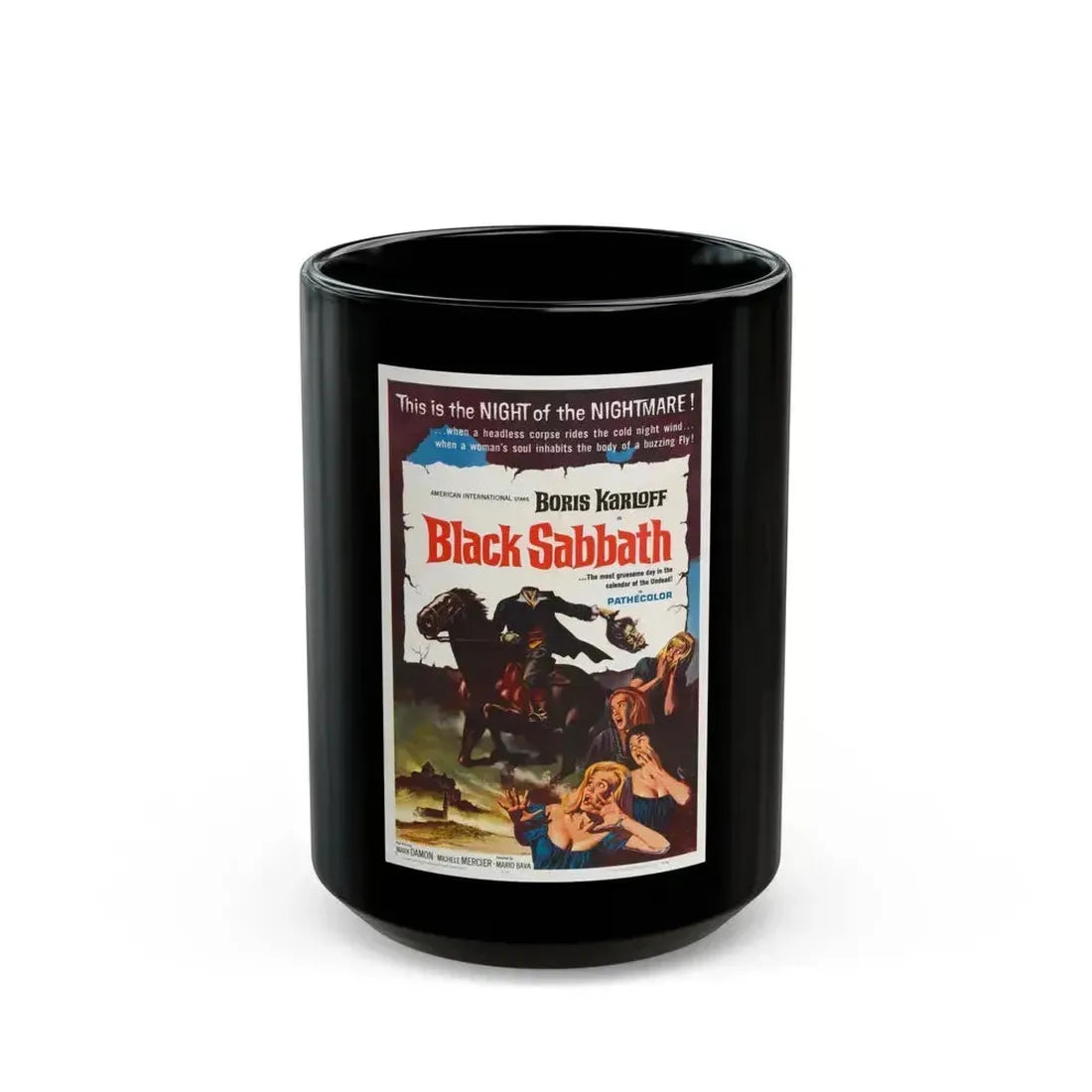 BLACK SABBATH 1963 Movie Poster - Black Coffee Mug 15oz - Go Mug Yourself