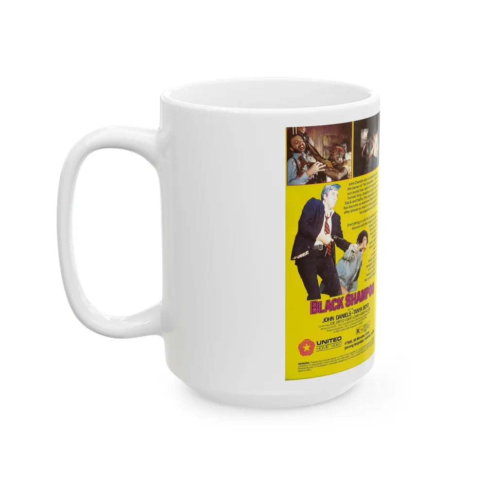 BLACK SHAMPOO UNITED HOME VIDEO (VHS COVER) - White Coffee Mug-Go Mug Yourself