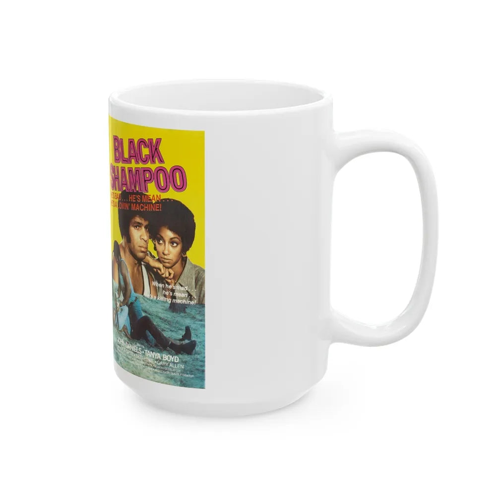 BLACK SHAMPOO UNITED HOME VIDEO (VHS COVER) - White Coffee Mug-Go Mug Yourself