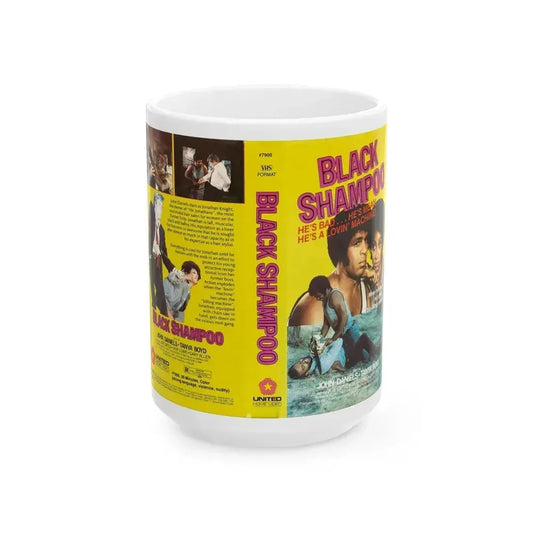 BLACK SHAMPOO (VHS COVER) - White Coffee Mug 15oz - Go Mug Yourself