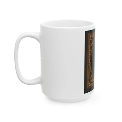 Black Soldier Seated With Pistol In Hand, Watch Chain In Pocket (U.S. Civil War) White Coffee Mug - Go Mug Yourself