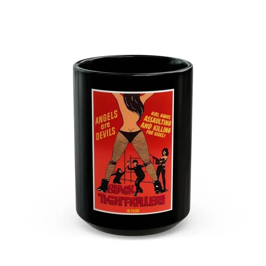 BLACK TIGHT-KILLERS 1966 Movie Poster - Black Coffee Mug 15oz - Go Mug Yourself