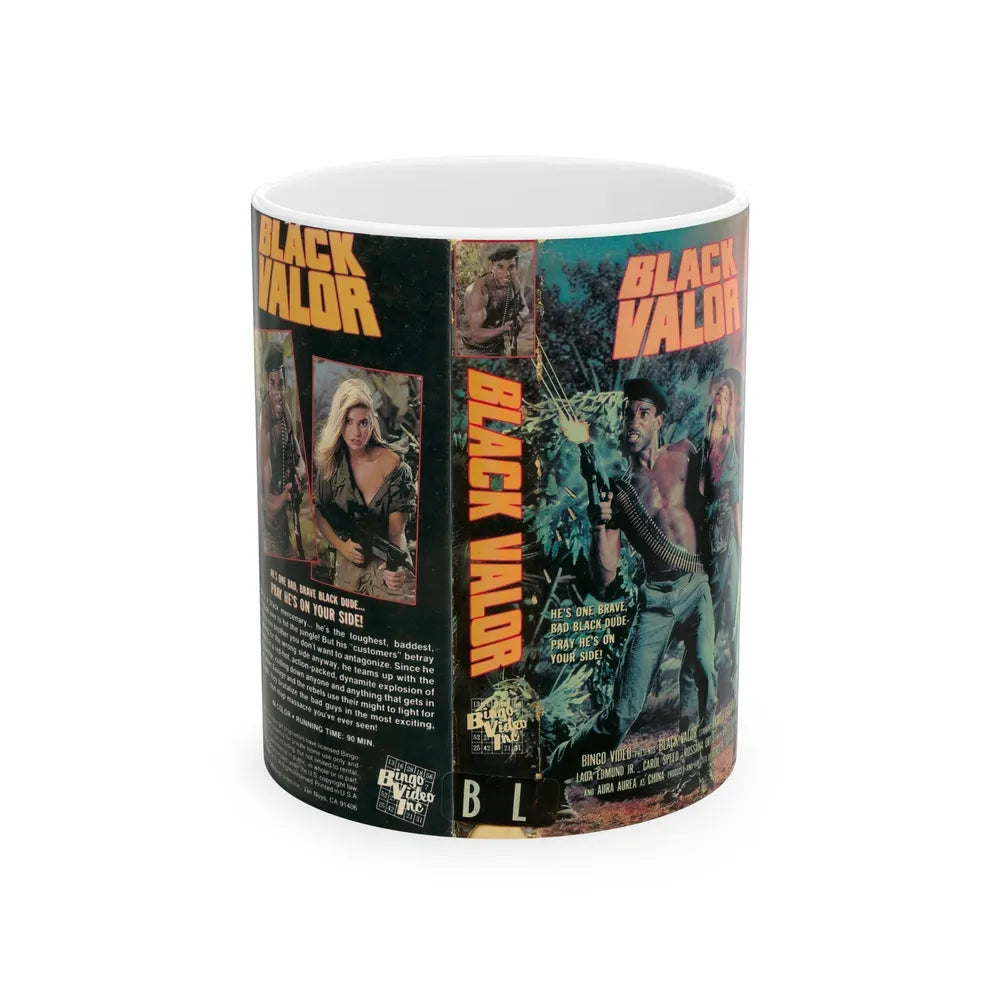 BLACK VALOR (VHS COVER) - White Coffee Mug-11oz-Go Mug Yourself