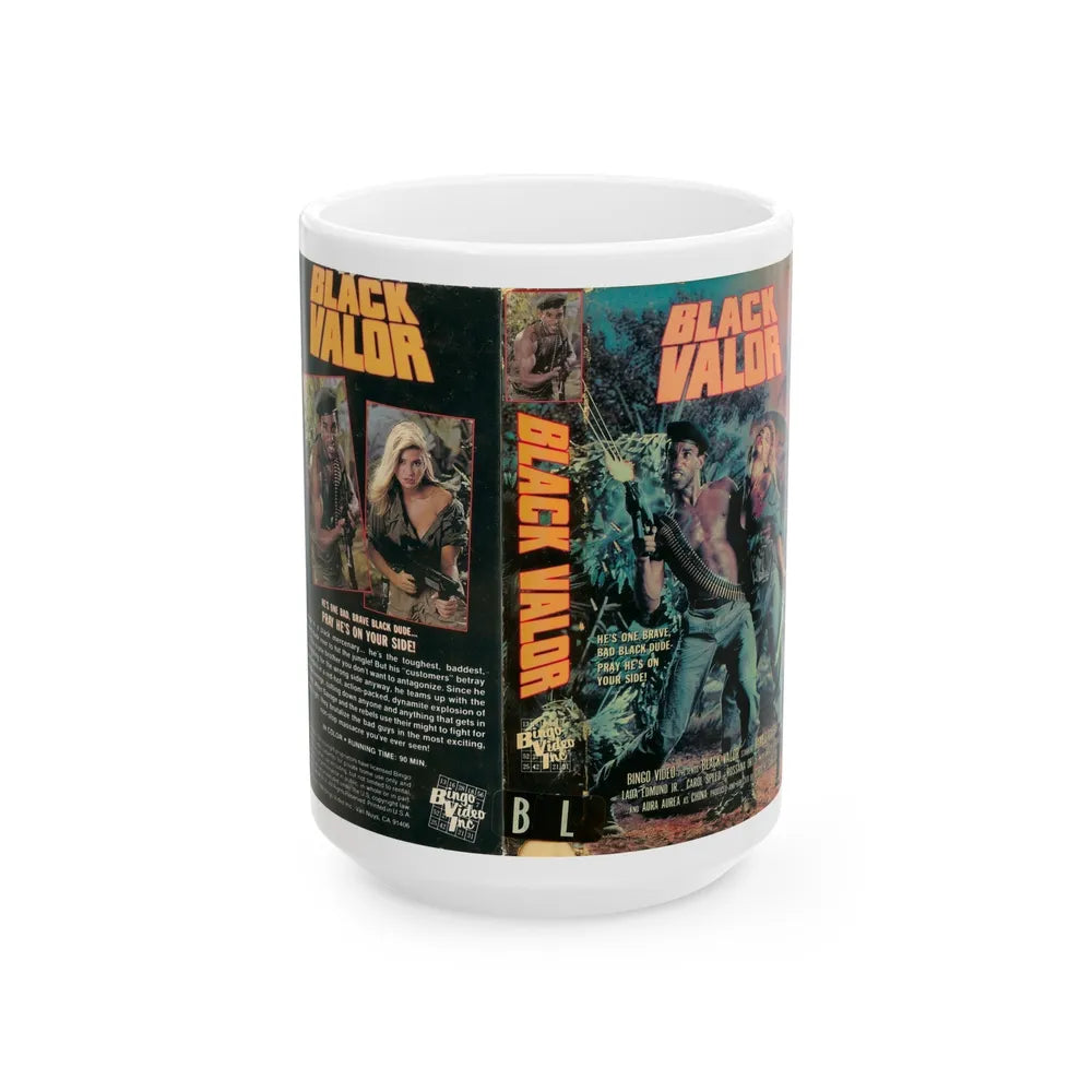 BLACK VALOR (VHS COVER) - White Coffee Mug-15oz-Go Mug Yourself