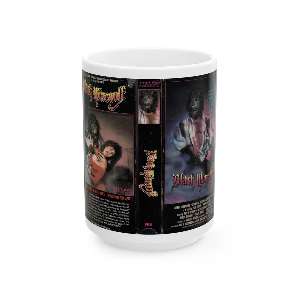 BLACK WEREWOLF (VHS COVER) - White Coffee Mug-15oz-Go Mug Yourself