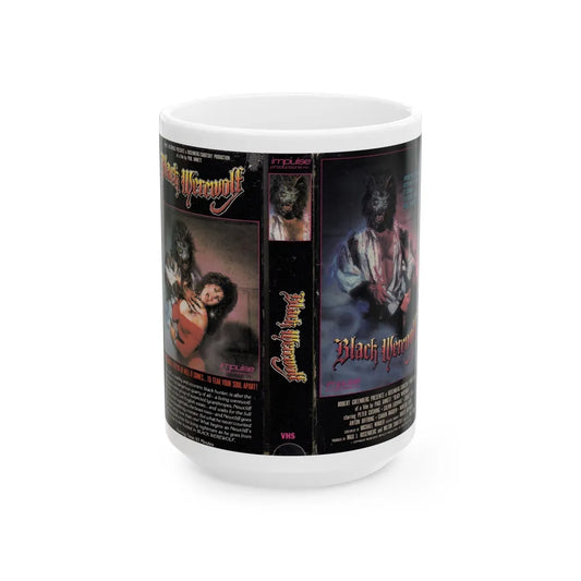 BLACK WEREWOLF (VHS COVER) - White Coffee Mug-15oz-Go Mug Yourself