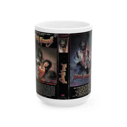 BLACK WEREWOLF (VHS COVER) - White Coffee Mug 15oz - Go Mug Yourself