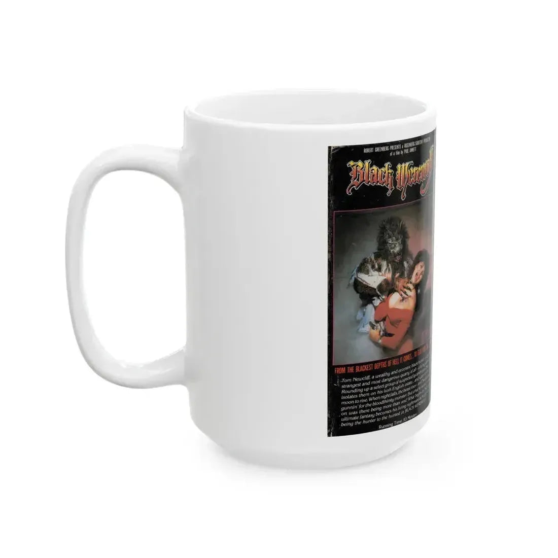BLACK WEREWOLF (VHS COVER) - White Coffee Mug - Go Mug Yourself