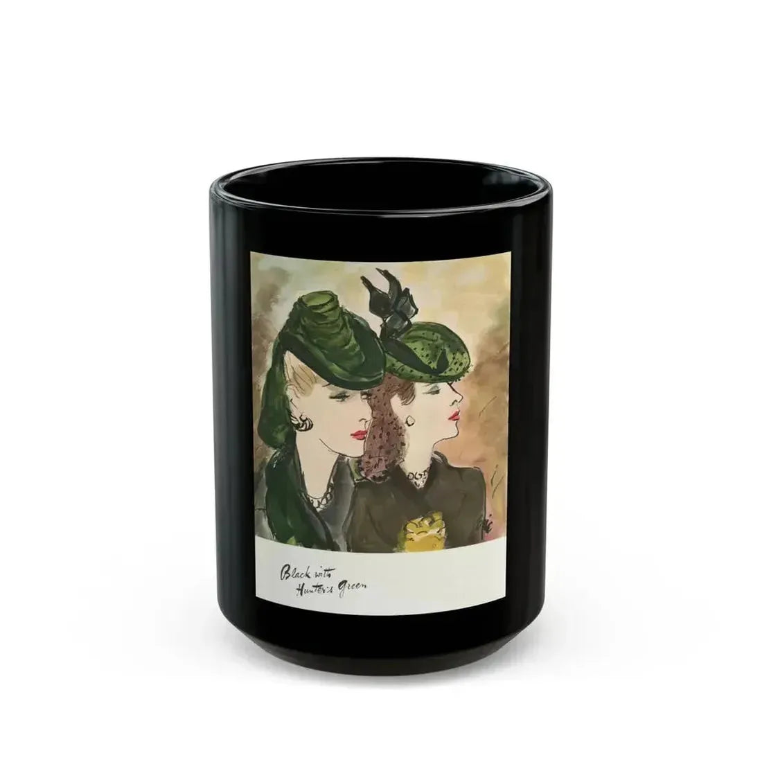 Black with Hunter's Green, 1941 - Black Coffee Mug 15oz - Go Mug Yourself