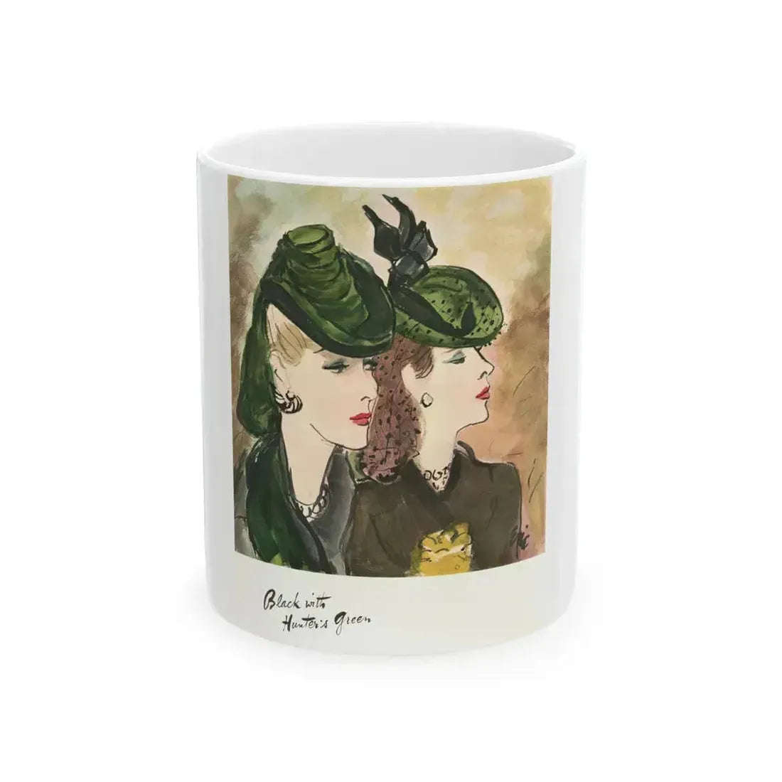 Black with Hunter's Green, 1941 - White Coffee Mug 11oz - Go Mug Yourself