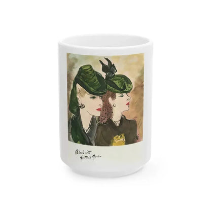 Black with Hunter's Green, 1941 - White Coffee Mug 15oz - Go Mug Yourself