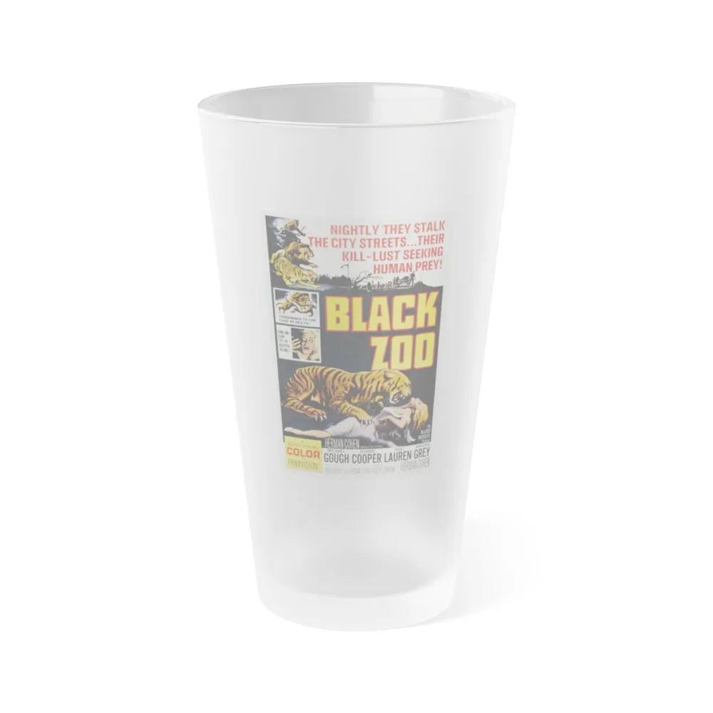 BLACK ZOO 1963 Movie Poster - Frosted Pint Glass 16oz-16oz-Frosted-Go Mug Yourself