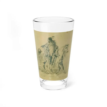 Blackfeet warrior on horseback (Native Americans in Art) Pint Glass 16oz 16oz - Go Mug Yourself