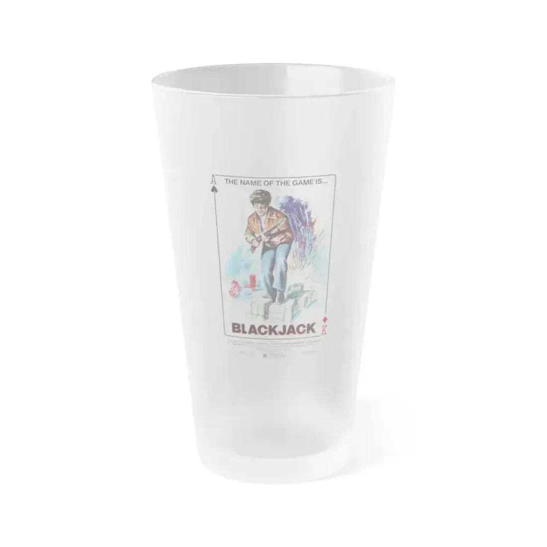 BLACKJACK 1978 Movie Poster - Frosted Pint Glass 16oz 16oz Frosted - Go Mug Yourself