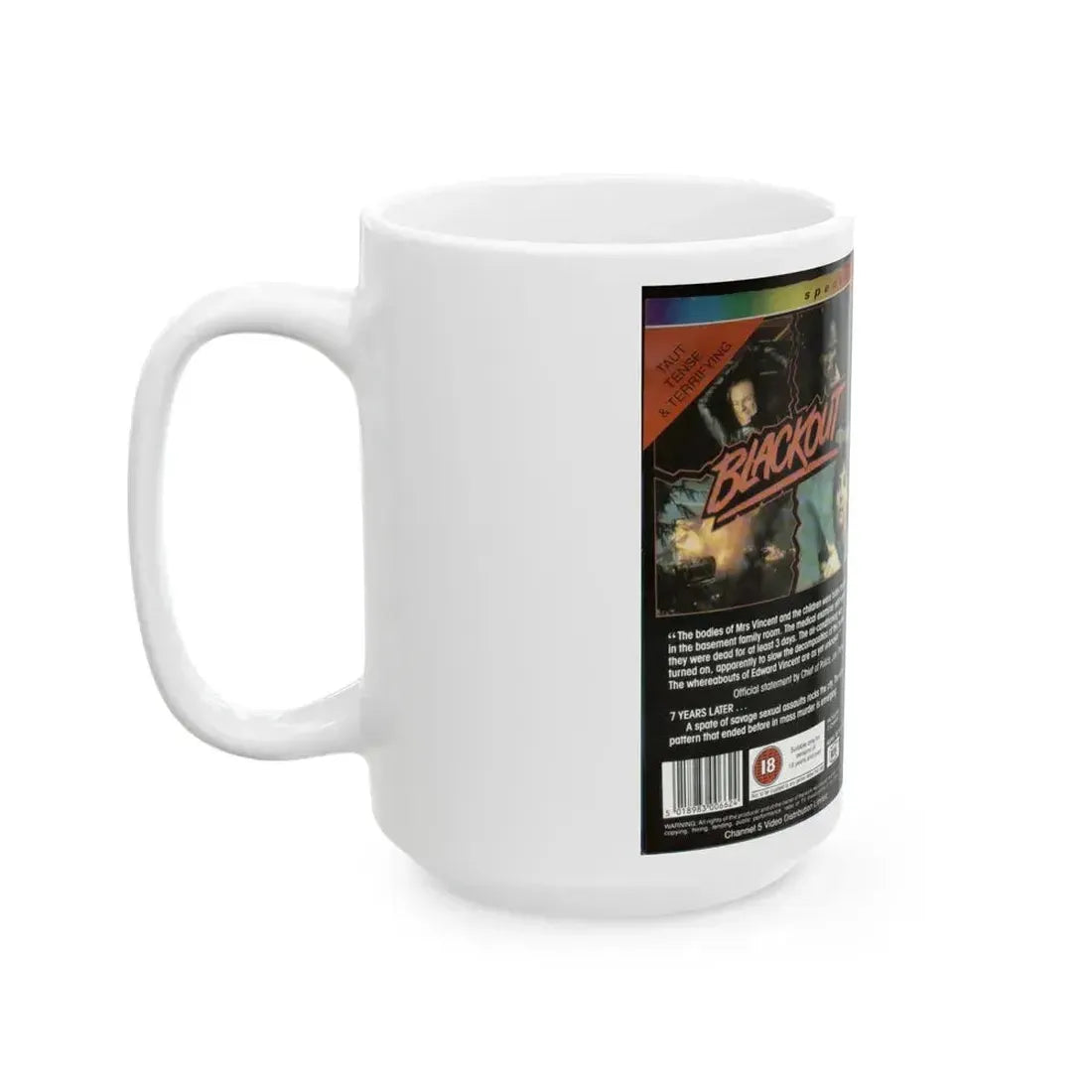 BLACKOUT (VHS COVER) - White Coffee Mug - Go Mug Yourself