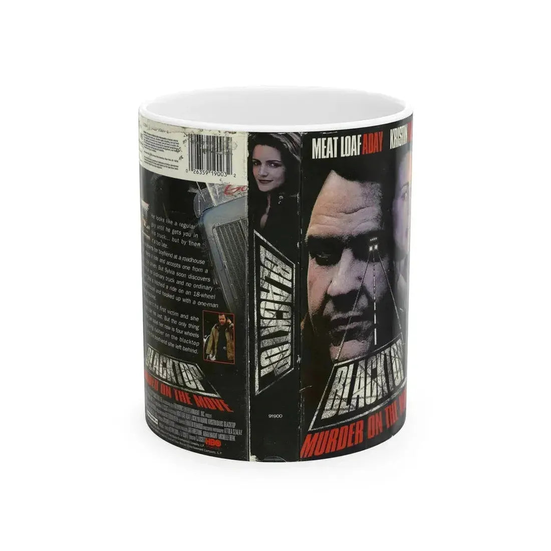 BLACKTOP MURDER ON THE MOVE (VHS COVER) - White Coffee Mug 11oz - Go Mug Yourself