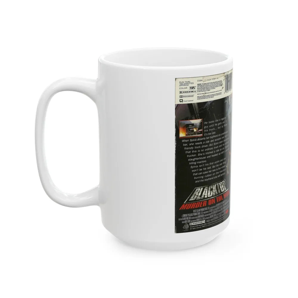 BLACKTOP MURDER ON THE MOVE (VHS COVER) - White Coffee Mug-Go Mug Yourself