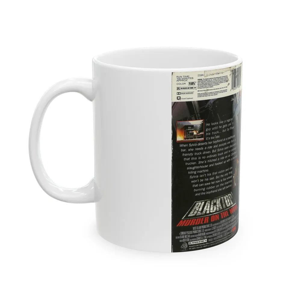 BLACKTOP MURDER ON THE MOVE (VHS COVER) - White Coffee Mug-Go Mug Yourself