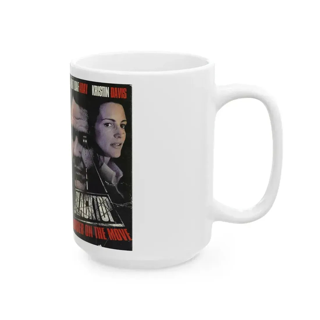 BLACKTOP MURDER ON THE MOVE (VHS COVER) - White Coffee Mug - Go Mug Yourself