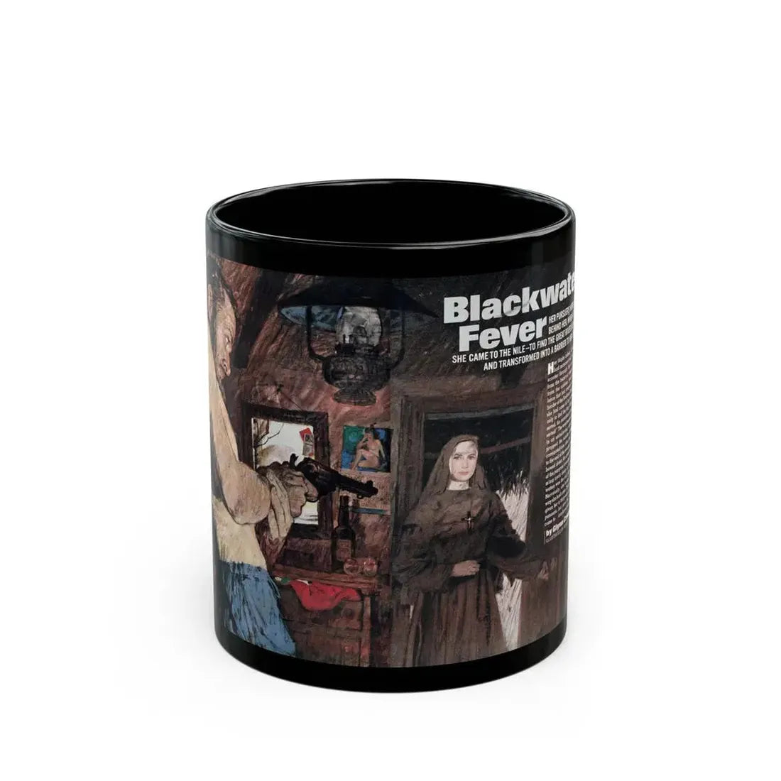 Blackwater Fever, Argosy, February 1966 - Black Coffee Mug 11oz - Go Mug Yourself