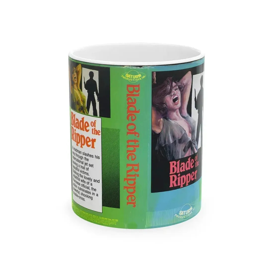 BLADE OF THE RIPPER (VHS COVER) - White Coffee Mug 11oz - Go Mug Yourself