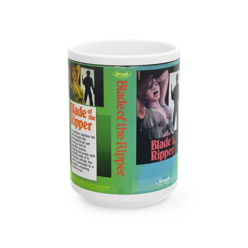 BLADE OF THE RIPPER (VHS COVER) - White Coffee Mug 15oz - Go Mug Yourself