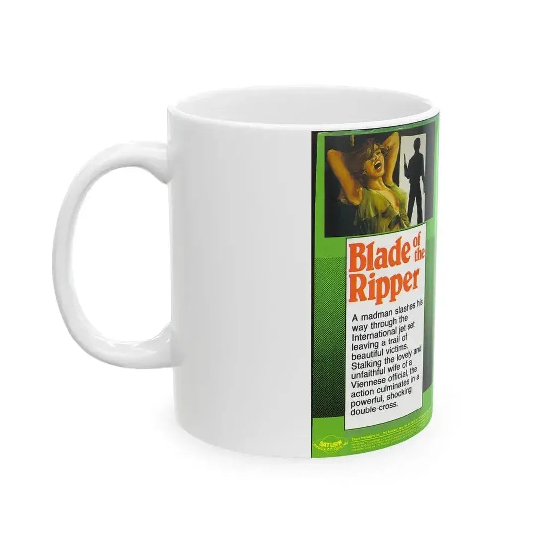 BLADE OF THE RIPPER (VHS COVER) - White Coffee Mug - Go Mug Yourself