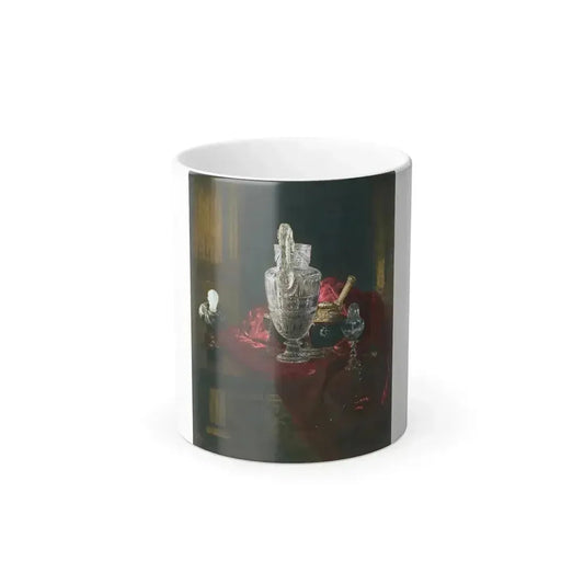 Blaise Alexandre Desgoffe (1830-1901) Carved rock crystal ewer and precious objects on red velvet - Color Changing Mug 11oz 11oz - Go Mug Yourself