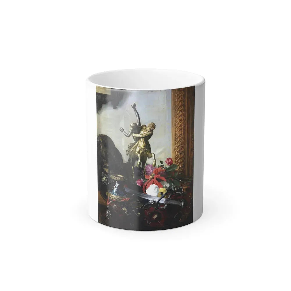 Blaise Alexandre Desgoffe (1830-1901) Still Life with a Bronze Statue - 1869 - Color Changing Mug 11oz Default Title 11oz - Go Mug Yourself