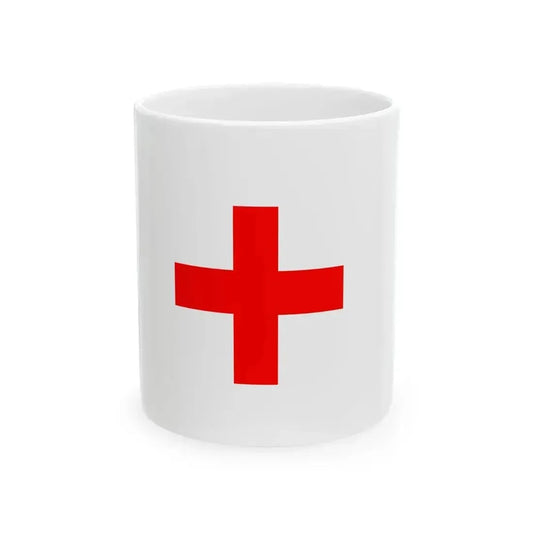 Blanc croix rouge (Belgium) White Coffee Mug 11oz - Go Mug Yourself