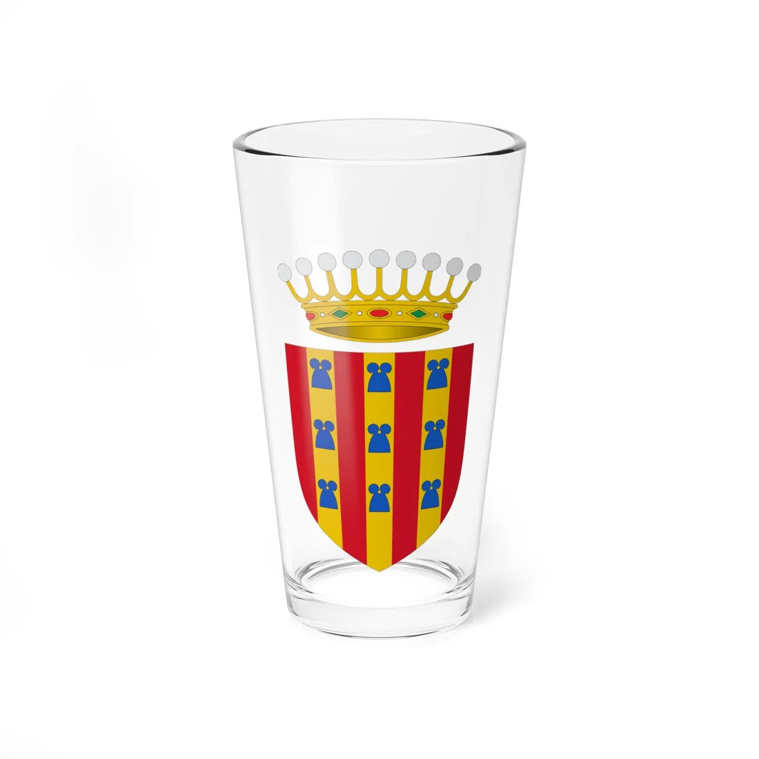 Blasón del Condado de Perelada (Spain) (Coat of Arms) Pint Glass 16oz 16oz - Go Mug Yourself