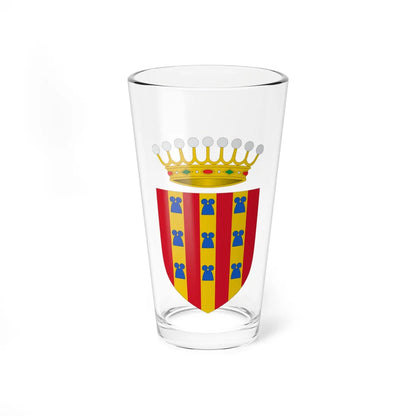 Blasón del Condado de Perelada (Spain) (Coat of Arms) Pint Glass 16oz 16oz - Go Mug Yourself