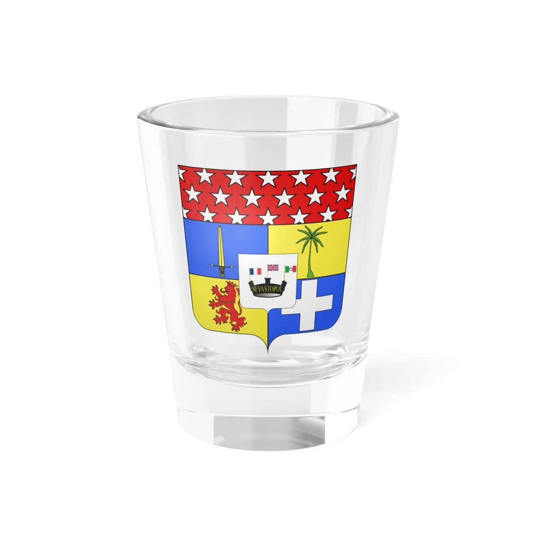 Blason Aimable Pélissier 1794-1864 duc de Malakoff Second Empire (France) (Coat of Arms) Shot Glass 1.5oz 1.5oz - Go Mug Yourself