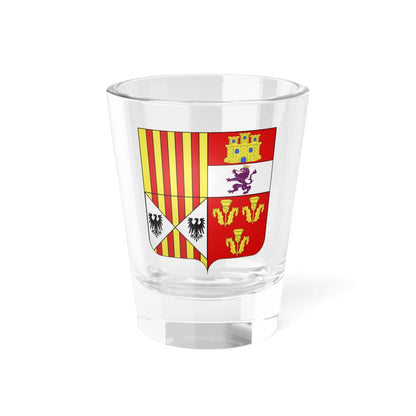 Blason Alphonse dAragon y Portugal 1489-1562 duc de Segorbe (Spain) (Coat of Arms) Shot Glass 1.5oz 1.5oz - Go Mug Yourself