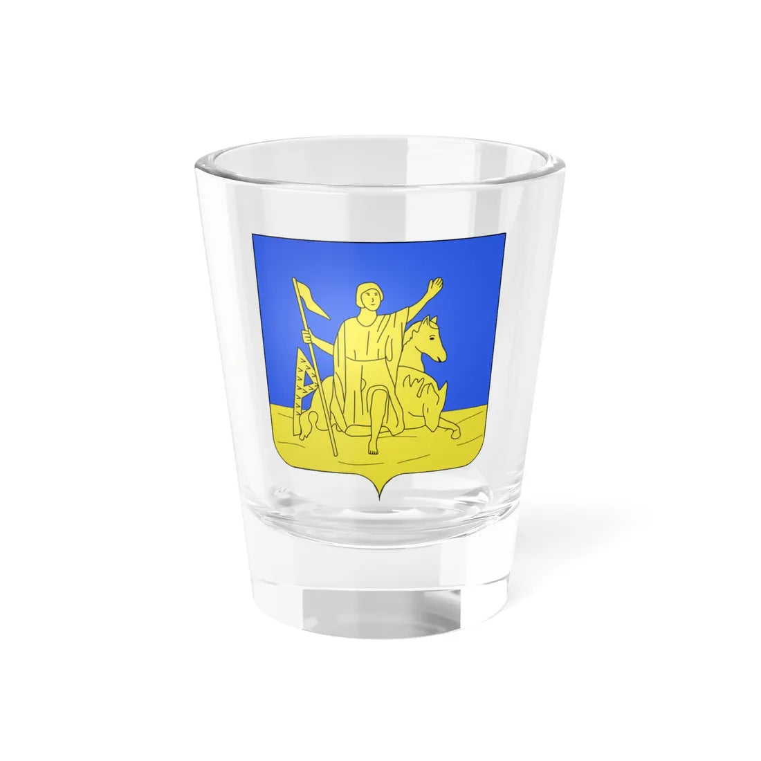 Blason Anderlecht (Belgium) (Coat of Arms) Shot Glass 1.5oz 1.5oz - Go Mug Yourself