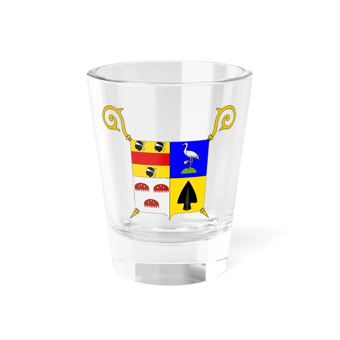 Blason Anhée (Belgium) (Coat of Arms) Shot Glass 1.5oz 1.5oz - Go Mug Yourself