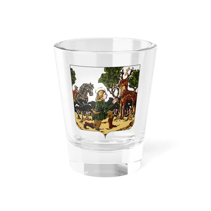 Blason Aubel (Belgium) (Coat of Arms) Shot Glass 1.5oz 1.5oz - Go Mug Yourself