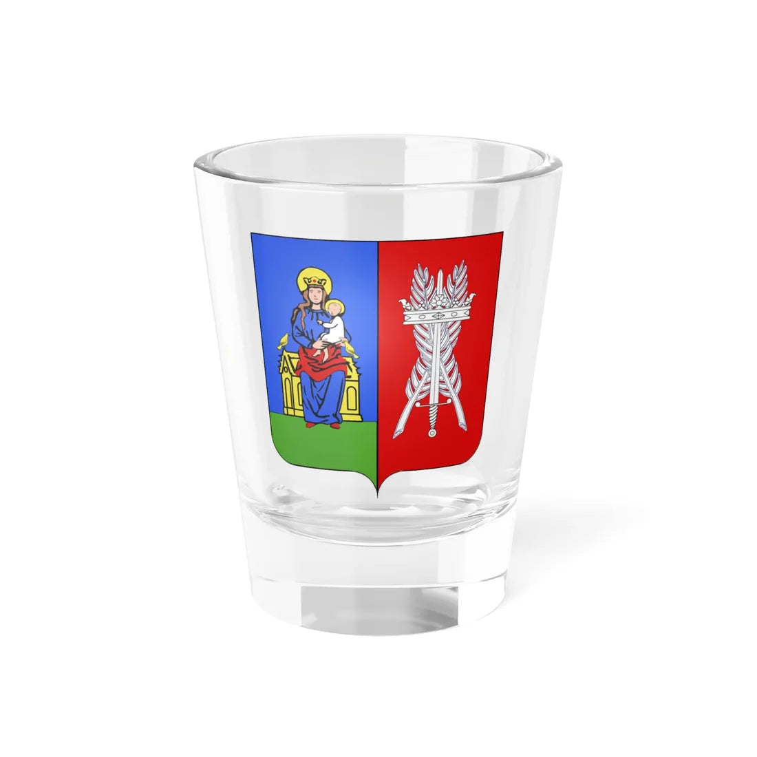 Blason Auderghem (Belgium) (Coat of Arms) Shot Glass 1.5oz 1.5oz - Go Mug Yourself