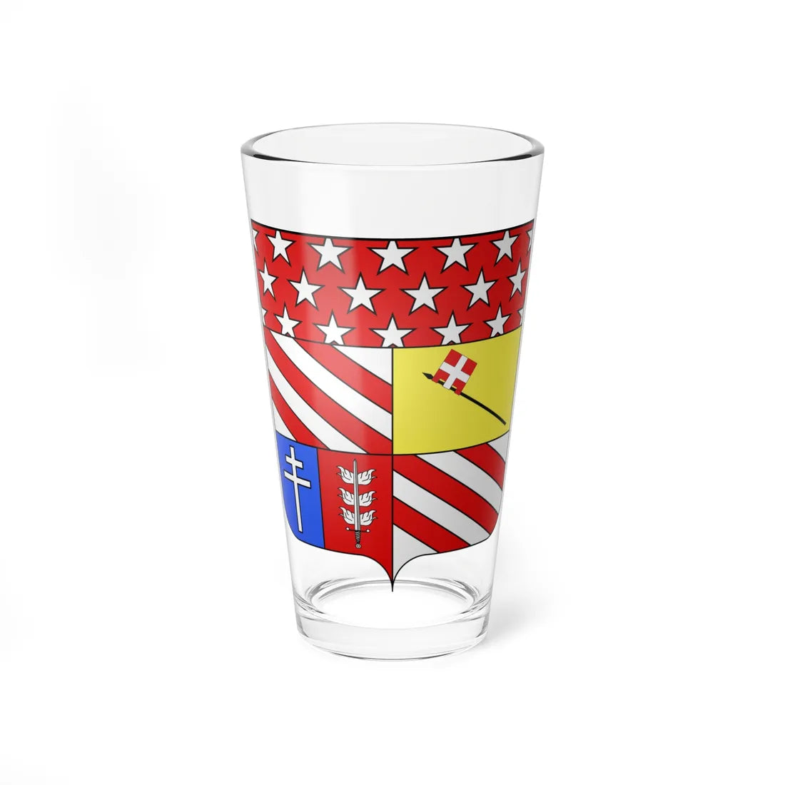 Blason Auguste Frédéric Louis Viesse de Marmont 1774-1852 duc de Raguse (France) (Coat of Arms) Pint Glass 16oz 16oz - Go Mug Yourself