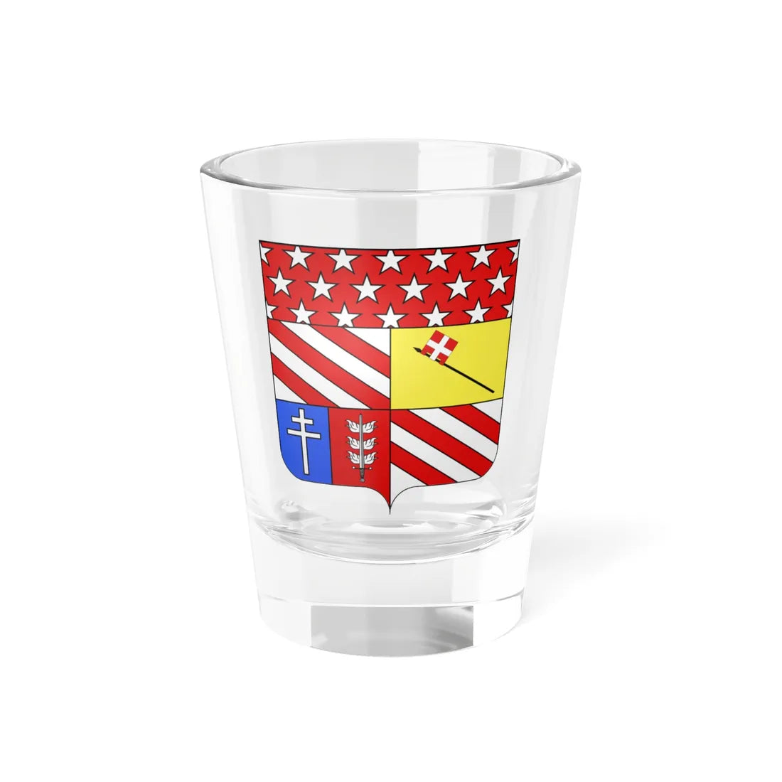 Blason Auguste Frédéric Louis Viesse de Marmont 1774-1852 duc de Raguse (France) (Coat of Arms) Shot Glass 1.5oz 1.5oz - Go Mug Yourself