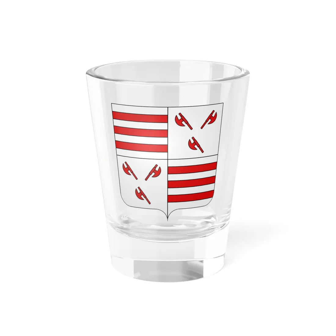 Blason Bever (Belgium) (Coat of Arms) Shot Glass 1.5oz 1.5oz - Go Mug Yourself
