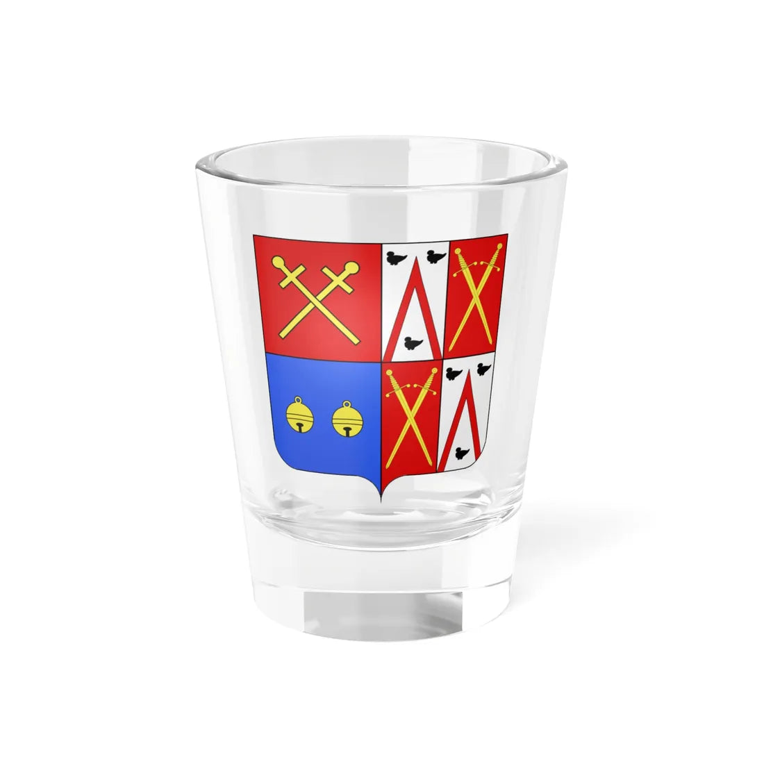 Blason Boechout (Belgium) (Coat of Arms) Shot Glass 1.5oz 1.5oz - Go Mug Yourself
