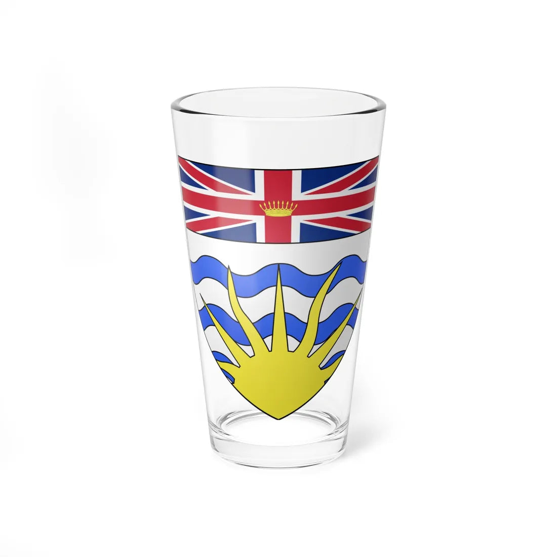 Blason ca Colombie-Britannique (Canada) (Coat of Arms) Pint Glass 16oz - Go Mug Yourself