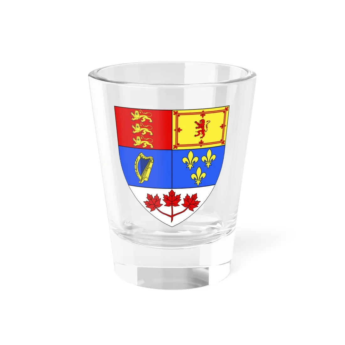 Blason Canada (Canada) (Coat of Arms) Shot Glass 1.5oz 1.5oz - Go Mug Yourself