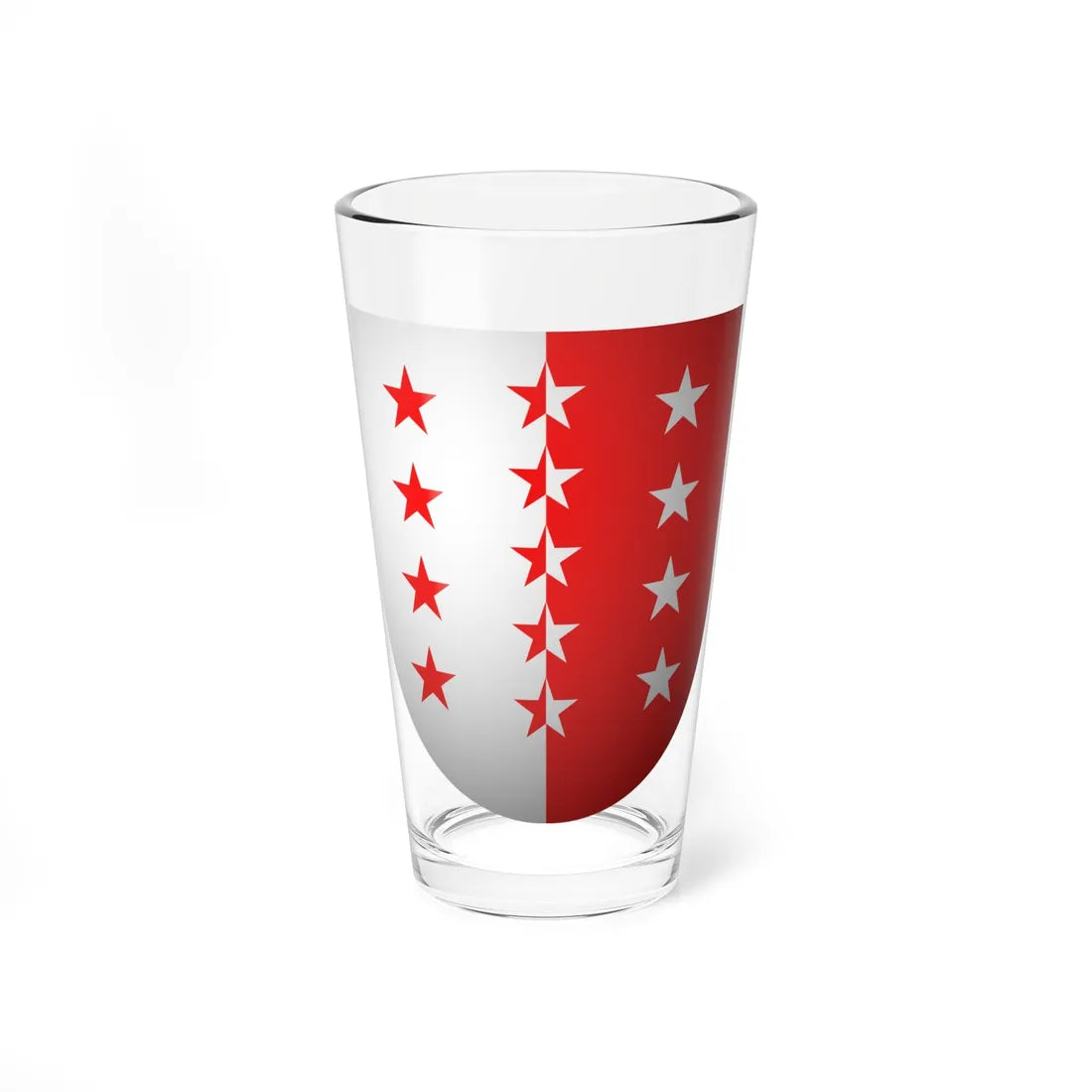 Blason CH Canton Valais 3D (Switzerland) (Coat of Arms) Pint Glass 16oz 16oz - Go Mug Yourself