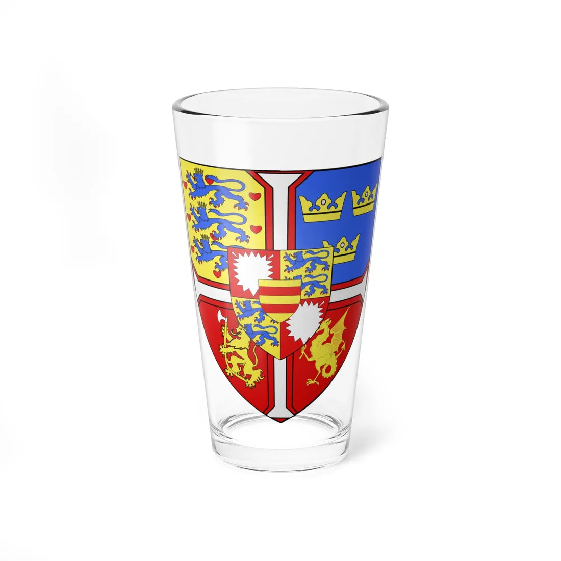 Blason Christian Ier de Oldenbourg 1425-1481 Roi de Suède de Danemark et de Norvège (Denmark) (Coat of Arms) Pint Glass 16oz 16oz - Go Mug Yourself
