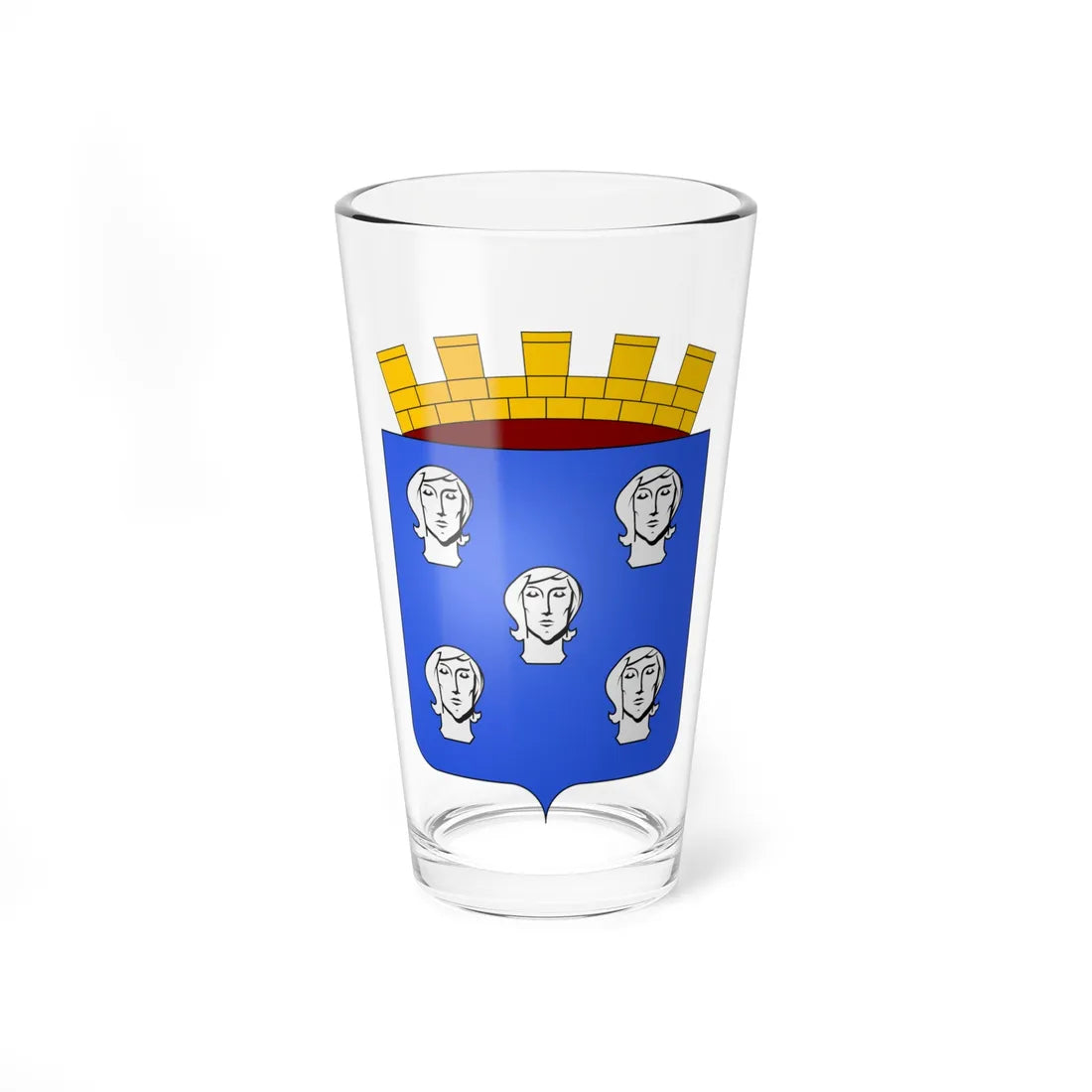 Blason Ciney Namur avec ornements (Belgium) (Coat of Arms) Pint Glass 16oz 16oz - Go Mug Yourself